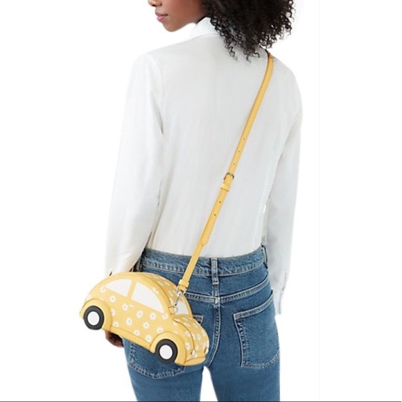 KATE SPADE Volkswagen Beetles Yellow Daisies Crossbody Bag - Picture 13 of 13